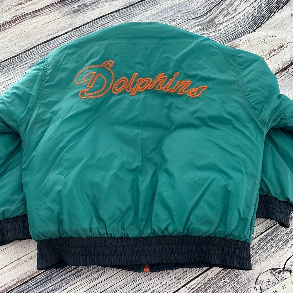 Vintage NFL Dolphins “Pro Player” 90’s Puffer Team Reversible Jacket​​